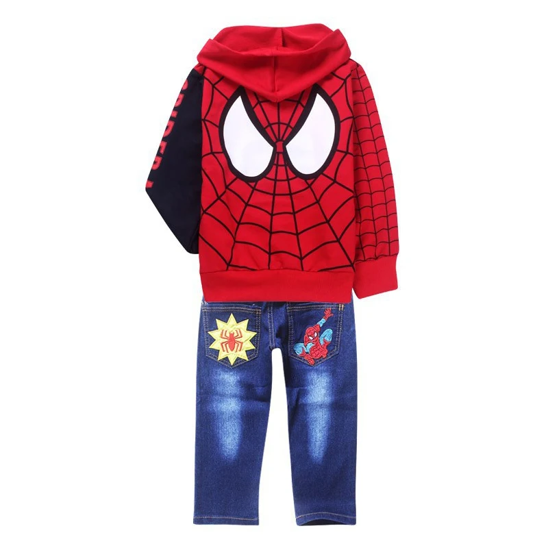 1 предмет, розничная, г., весенне-осенний Детский костюм с вышивкой Человека-паука для мальчиков детские костюмы с героями мультфильмов комплект одежды для детей