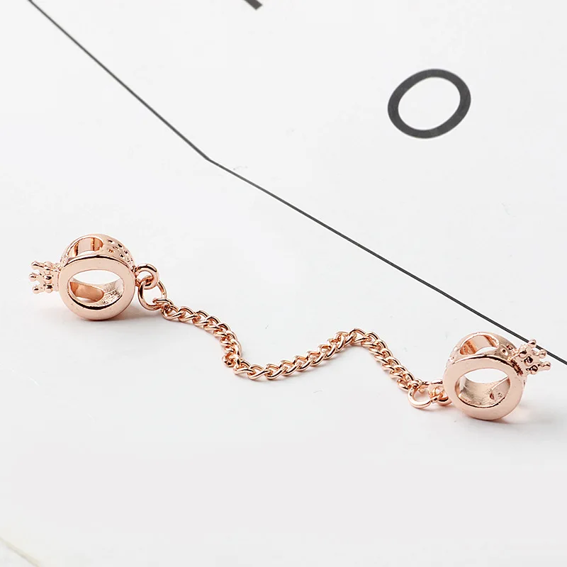 Посеребренный бисер Корона розовое золото очарование цепочка Fit Pandora браслет ожерелье DIY женские ювелирные изделия