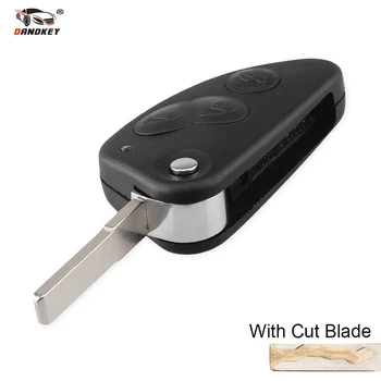 

DANDKEY cut blade Replacement 3 Buttons Remote Flip Folding Car Key Case Cover Fob For Alfa Romeo 147 156 166 GT