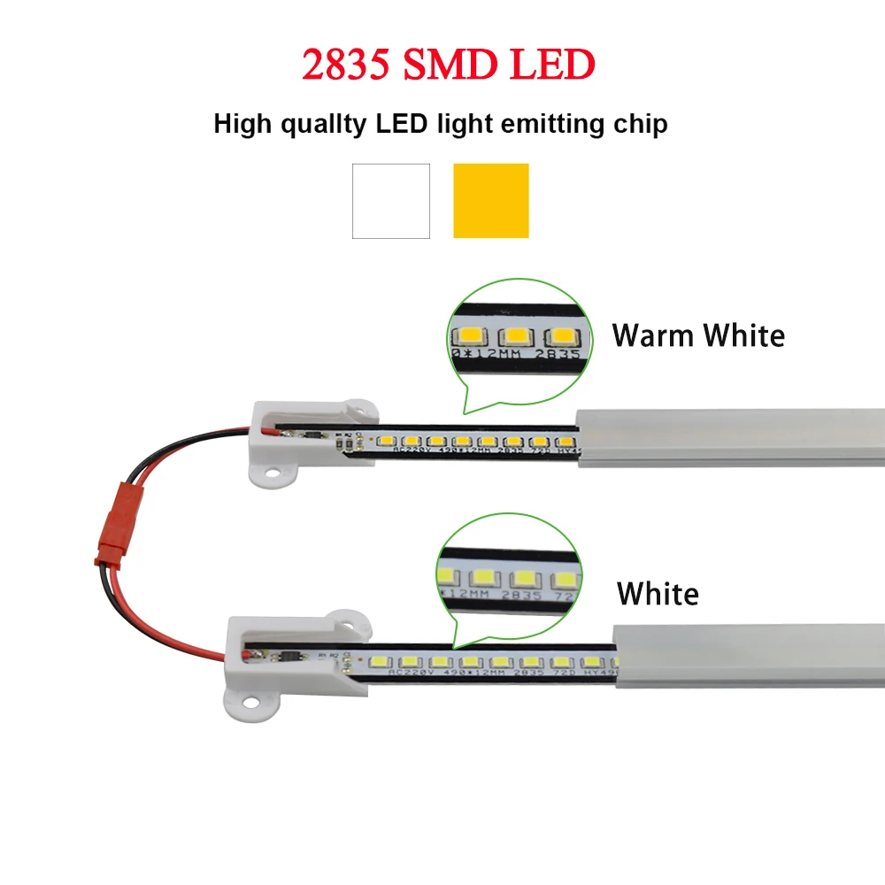 С регулируемой яркостью AC220V светодиодный бар светильник 50 см 2835 Светодиодный жесткой полосы энергосберегающий светодиодный флуоресцентные трубки освещение кухонного шкафа