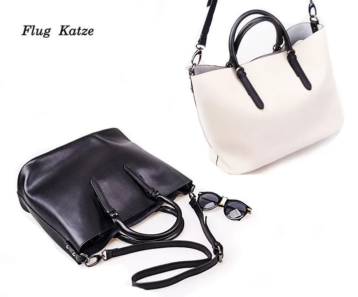 Flug katze 100 LUXURY Genuine Leather Women Shoulder Bag Brand Designer Cowhide genuine leather handbags Skin