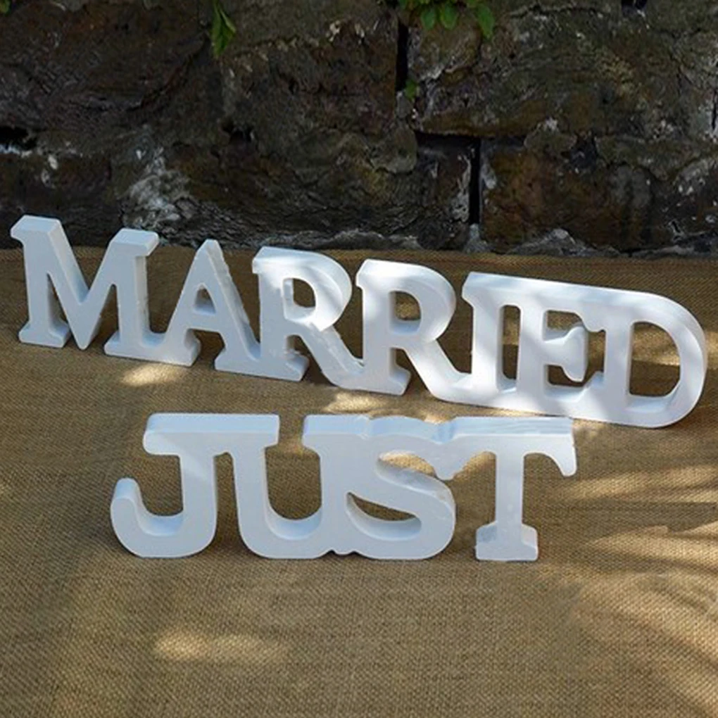 

Wooden English Letters Just Married Wedding Photo Props Tools Wedding Supplies