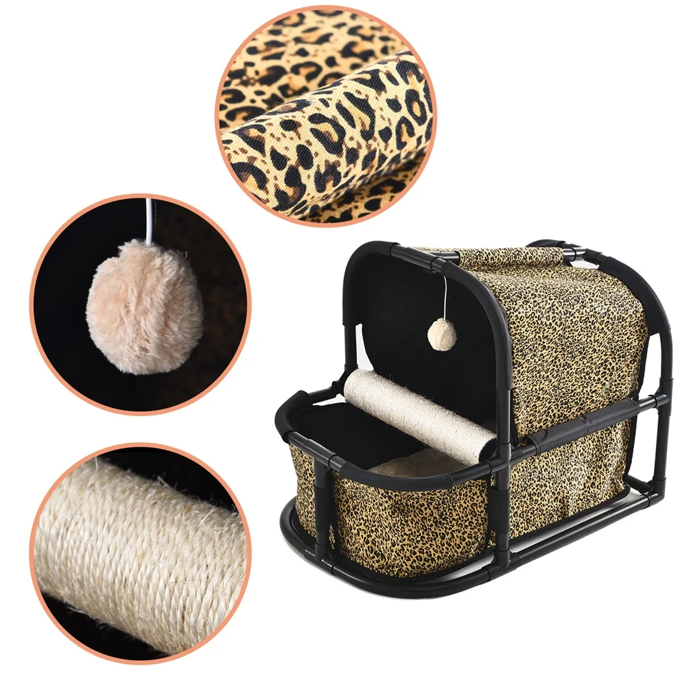 cheap Comfortable Pet Cat Activity Climbing Scratching Frame Bed Multifunctional Cat Tree House Toy