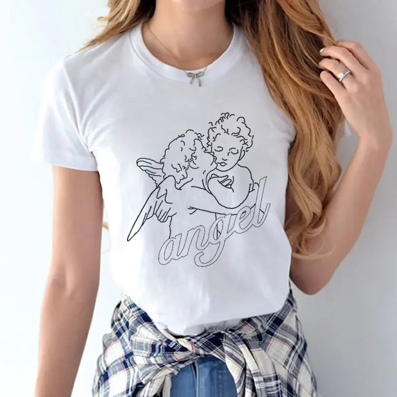 Ван Гог художественная живопись маслом винтажные Графические футболки для женщин микеланжело мода каваи Ангел Топы эстетическое Vogue Футболка короткий рукав
