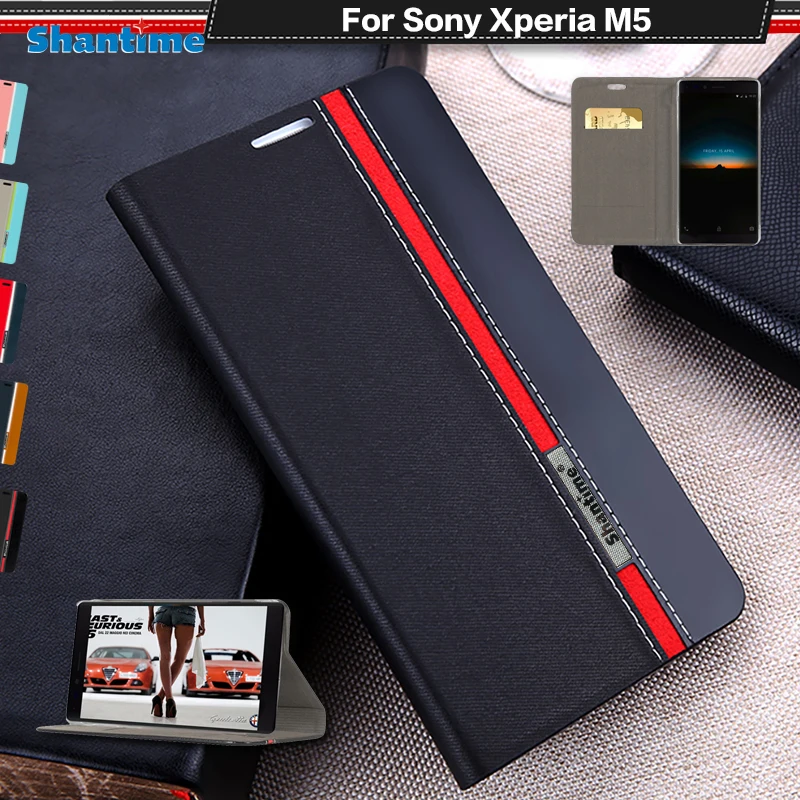 

Book Case For Sony Xperia M5 Wallet Flip Cover For Sony Xperia M5 Dual Silicon Soft Back Cover