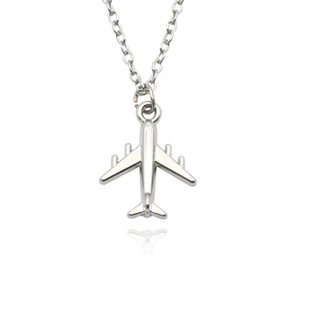 

Trendy Airplane Model Pendant Necklace Simple & Personality All-Match Aircraft Sweater Chain Necklace For Women Xmas