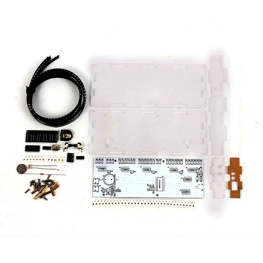 DIY Kit RGB LED Dot Matrix Clock SMD Kit Parts C51MCU w/ Acrylic Shell Temperature Control DIY LED Clock DIY Electronic Clock DIY Kit RGB LED Dot Matrix Clock SMD Kit Parts C51MCU w/ Acrylic Shell Temperature Control DIY LED Clock DIY Electronic Clock