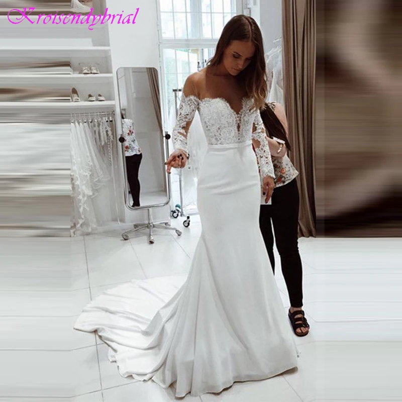 

DZW569 Vestido De Noiva Sereia Mermaid Wedding Dresses Lace Appliques Custom Bride Dresses robe de mariee 2019 Wedding Gowns