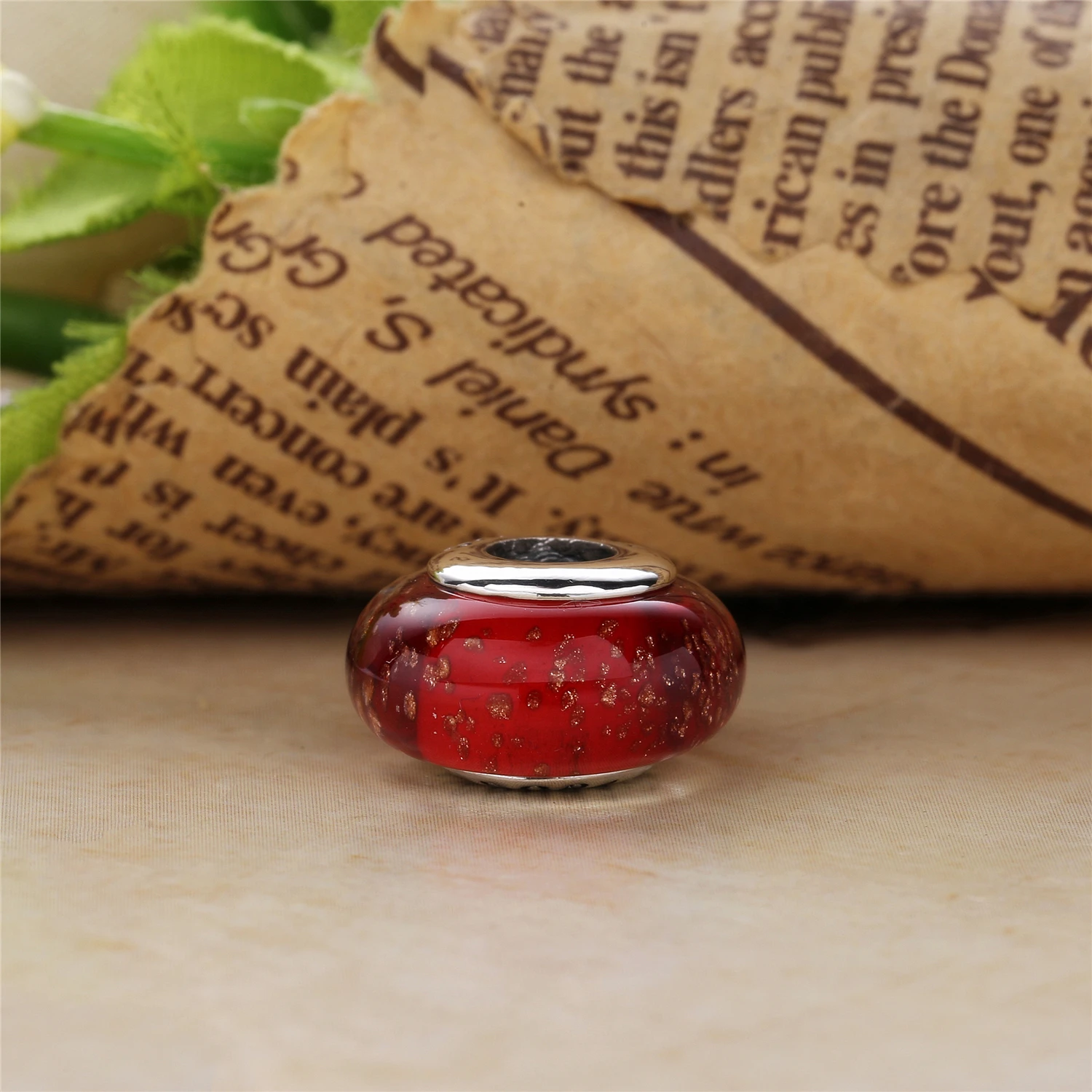 Ajax Charm серебряные бусины 925 пробы красные муранские стеклянные подходящие