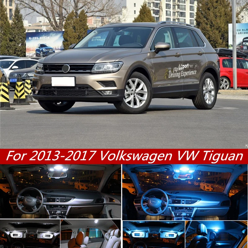

12Pcs Canbus LED Lamp Car Bulbs Interior Package Kit For 2013-2017 Volkswagen VW Tiguan Map Dome Trunk Plate Light Iceblue whi