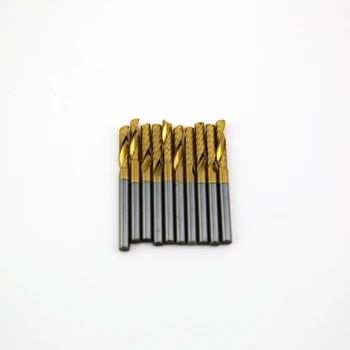 

10x 1/8" Titanium Nitride Coated Carbide CNC Router Bits Single Flute Tools One Flute Engraving Bits 12mm