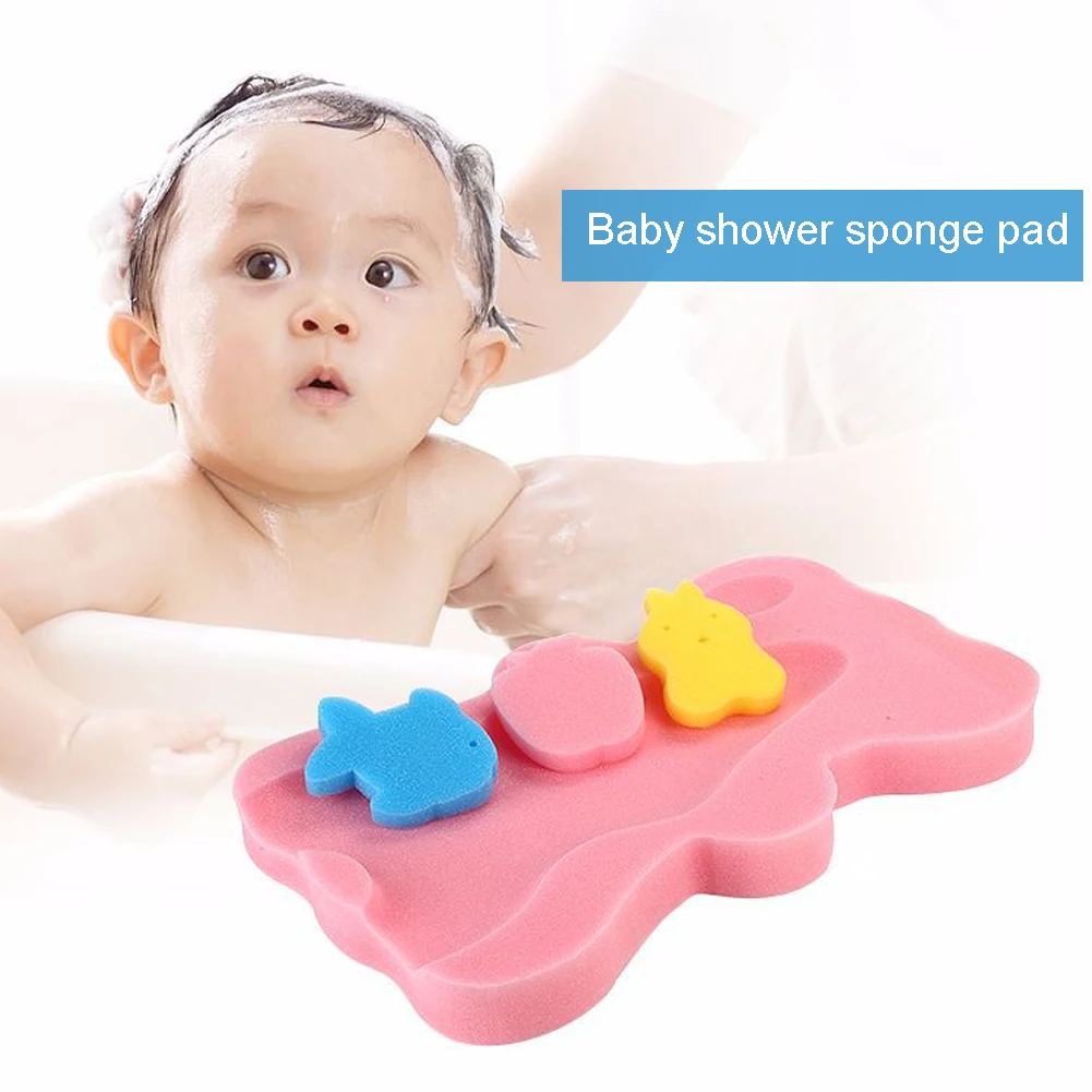 Shower Baby Care Bath Cushion Newborn Cute Bear Seat Anti Slip Home Safety Holder Body Support Infant Foam Pad Soft Sponge