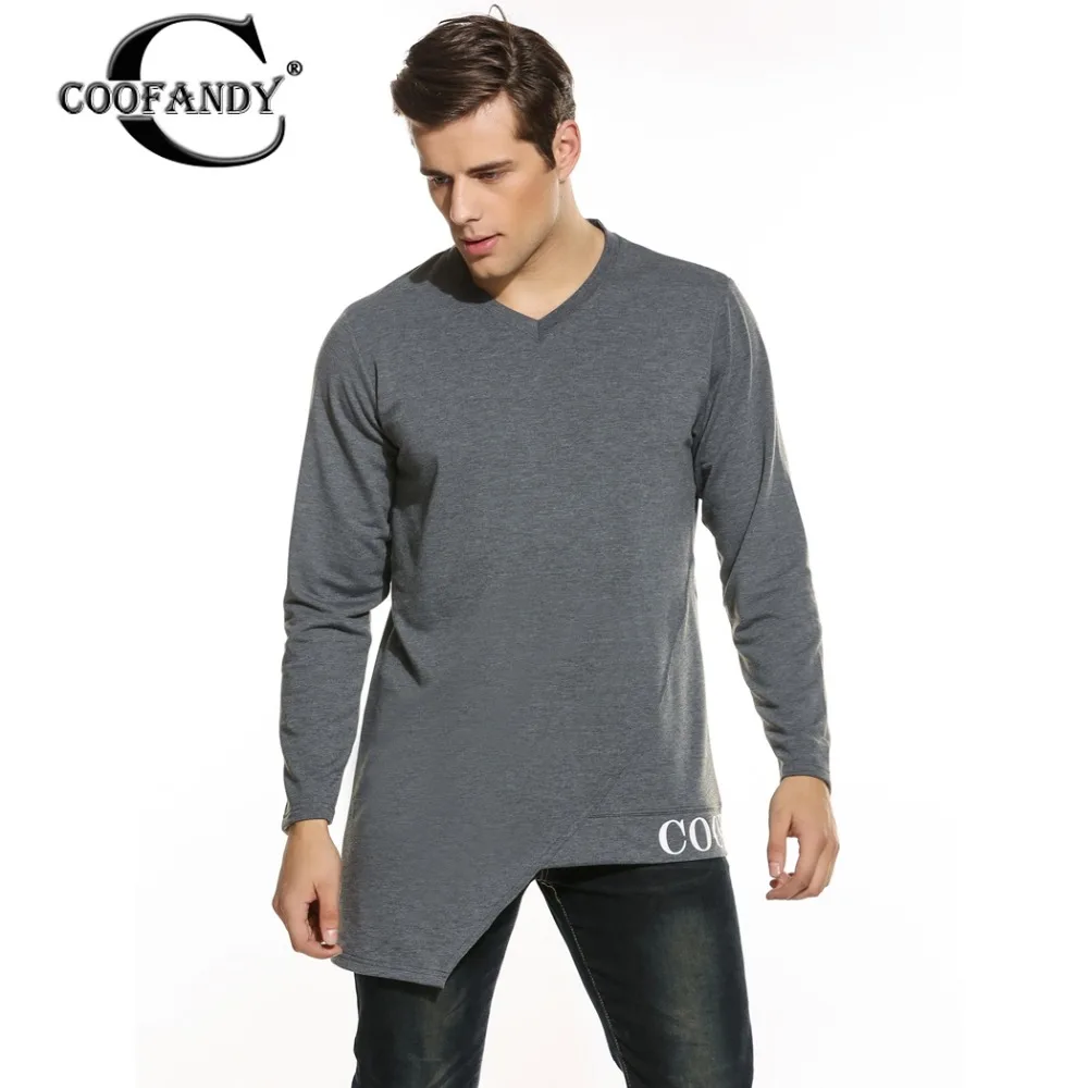 V Neck Asymmetric Hem Letters T-Shirts