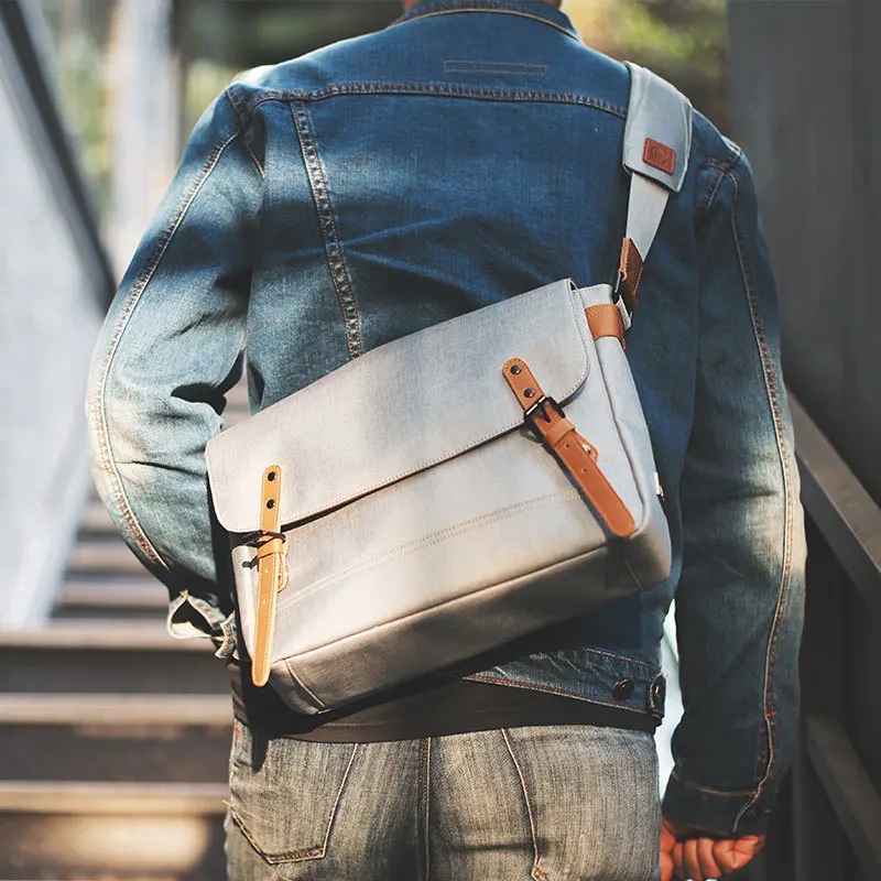 D park Single Shoulder Bags for Men Waterproof Fabric Crossbody Bags