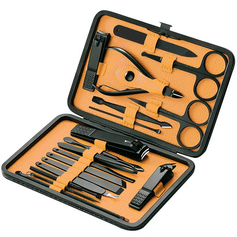 

18Pcs Nail Clippers Set with Storage Case Stainless Steel Manicure Pedicure Grooming Tools Kit _WK