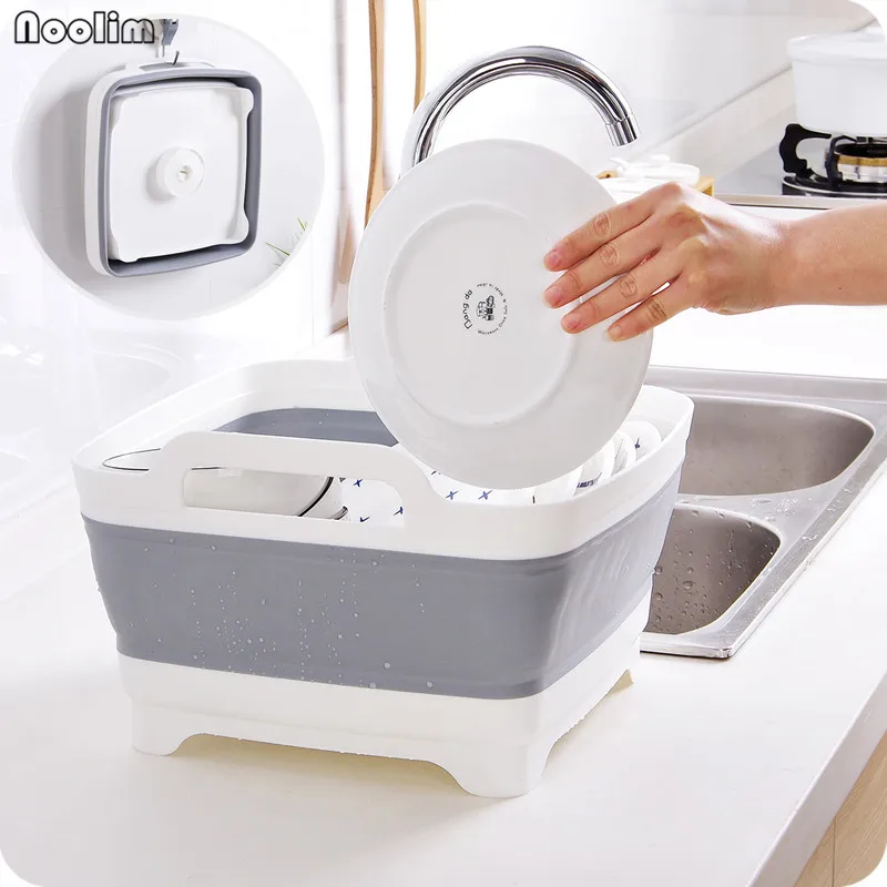 

NOOLIM Plastic Wash Vegetable Fruit Basket Foldable Creative Portable Camping Fishing Kitchen Bath Cleaning Tools Washing Basket