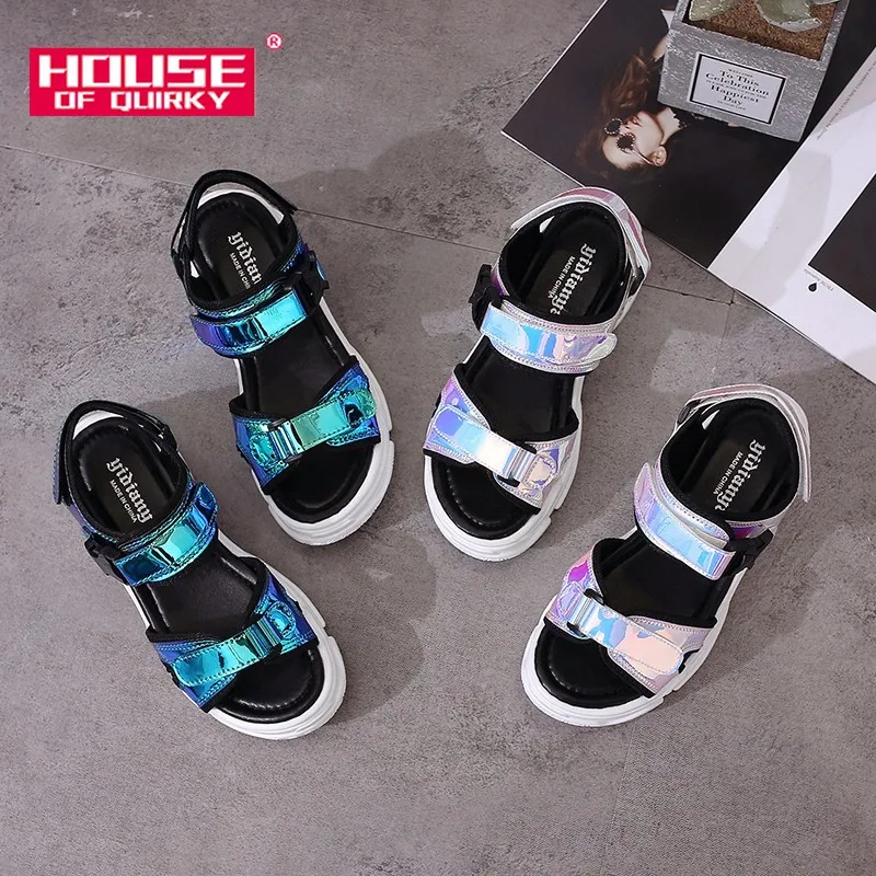 Cheap Sexy Open toed Women Sport Sandals Wedge Hollow Out Women Sandals Outdoor Cool Platform Shoes Women Beach Summer Shoes 2019 New