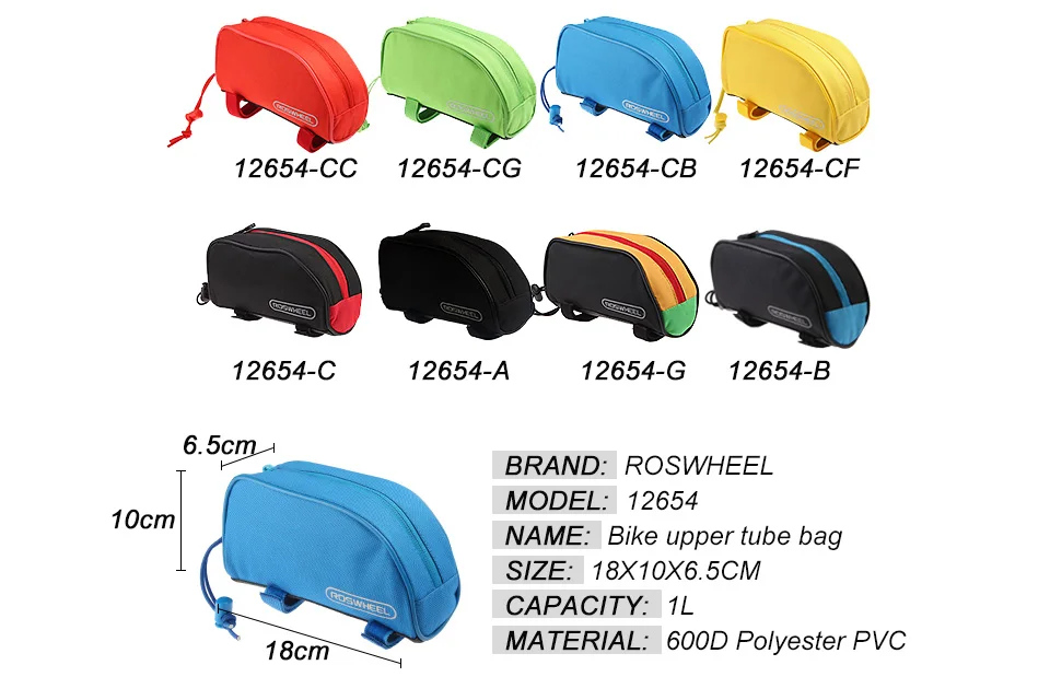 Excellent Roswheel 600D Polyester PVC Outdoor MTB Road Bike Cycling Bicycle Frame Pannier Front UPPER Tube Package Bike Beam Saddle Bag 1