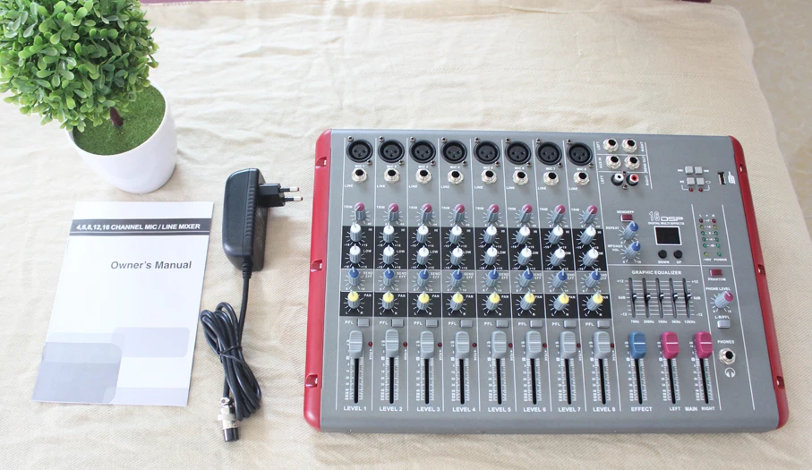 Профессиональный аудио Dj миксер 8 каналов Usb 4 Mono консоль 16dsp 48 В Phantom Power