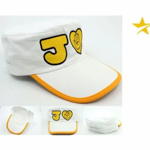 

Anime JoJo's Bizarre Adventure Kujo Jotaro Canvas White Hat Cap Cosplay Prop