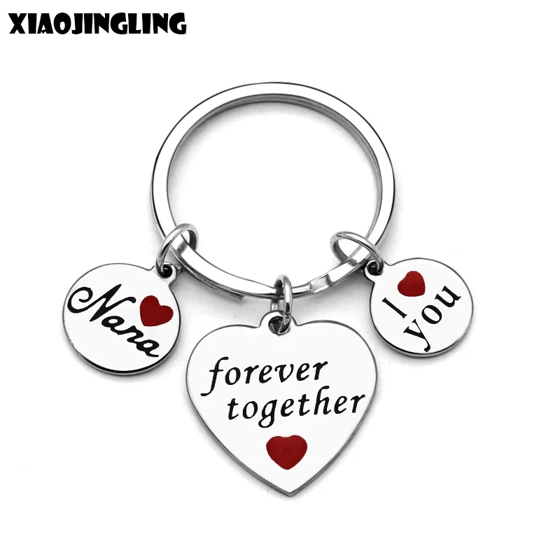 

XIOAJINGLING Fashion Keychain Key Ring Letter Nana I Love You Family Jewelry Gift for Nana Grandmother Grandma Birthday Present