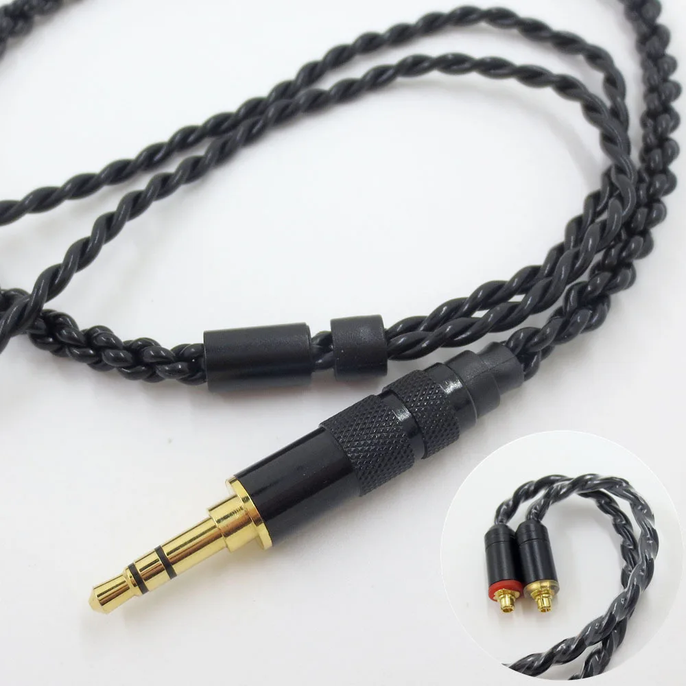 Najtaniej Krótki około 60cm zamiennik posrebrzany kabel do słuchawek do słuchawek MMCX do Shure SE215 SE315 SE425 SE535 SE846 do Westone