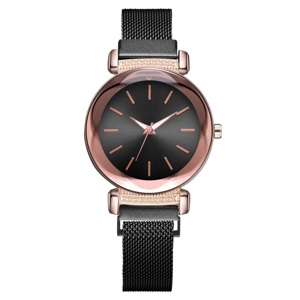 

Minimalism Women Watches Magnetic Buckle Wristwatch Starry Gemstone Glass Cut Geometric Temperament High Quality Clock@50