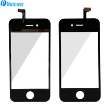 Netcosy Para iphone 4/4S sensor de pantalla táctil de la pantalla táctil digitalizador lente de cristal Reparación de Parte de Reemplazo para el iphone 4 4S panel táctil