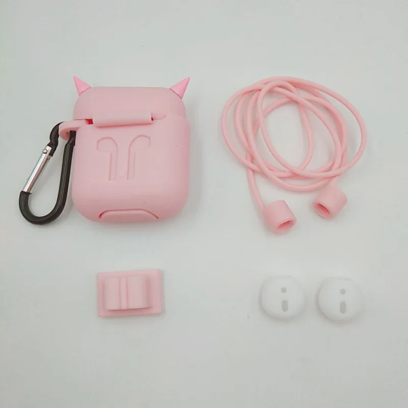 

4 in 1 Protective Soft Silicone Case For Air Pods Bluetooth Anti-lost Wire Eartips Wireless Earphone Case for Apple AirPods