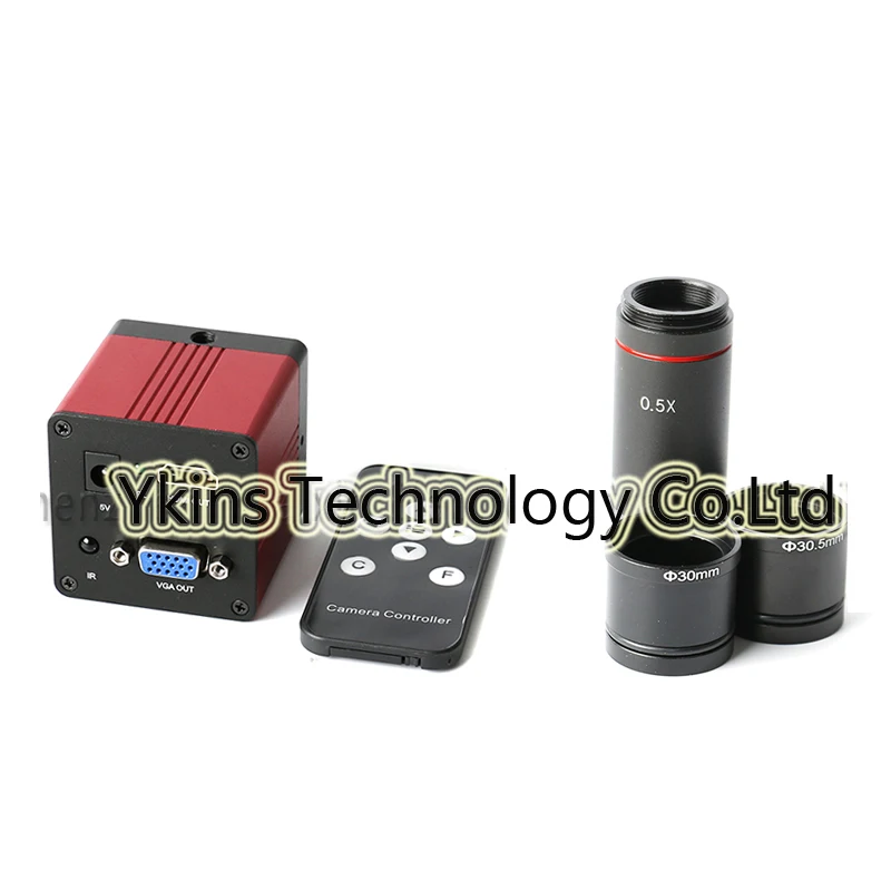 

1080P VGA Digital Industrial Video Microscope Camera + Infrared Remote Control + 0.5X C Lens Mount Eyepiece + Adapter