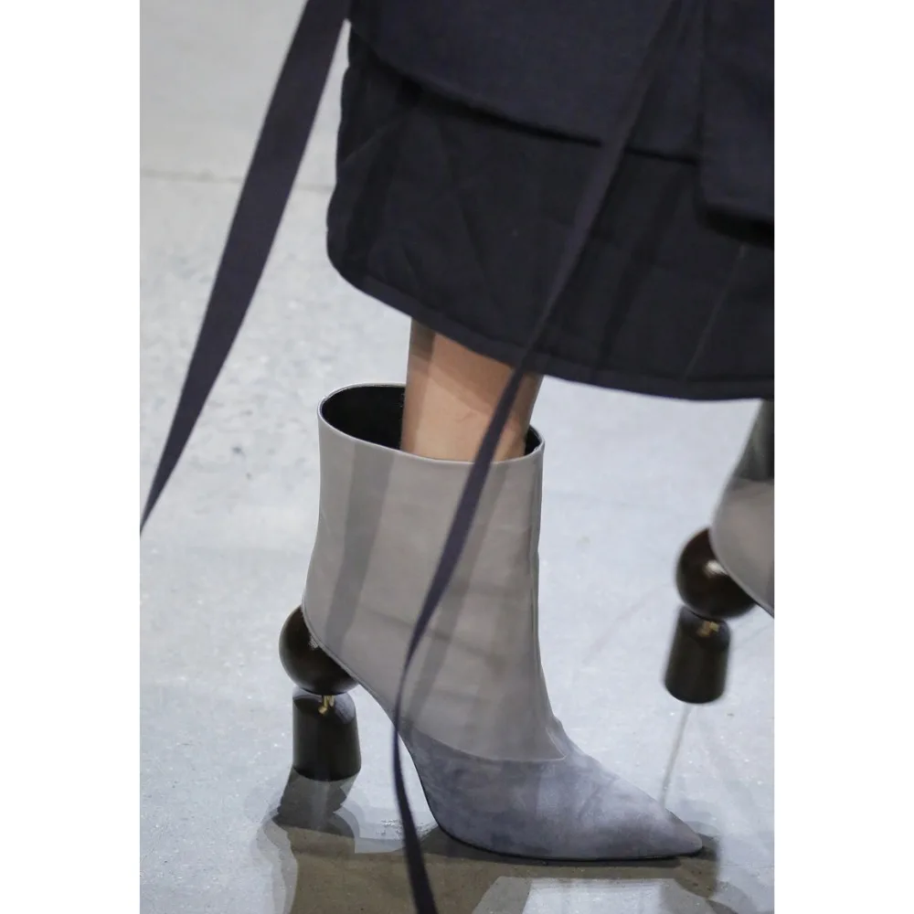 Bout Dipsloot gris Femme Dernière Designer Robe Talons Style Piste on Pointu pourpre La Femmes Étrange Noir Bottes Cheville Slip Haute blanc 2019 or Marque qS14OWqr