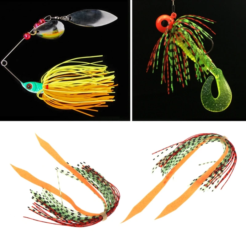 

1 Strand Fishing Silicone Skirt Bait Silicone For Bass Jig Lure Colorful Spinner Fishing Bait accessories