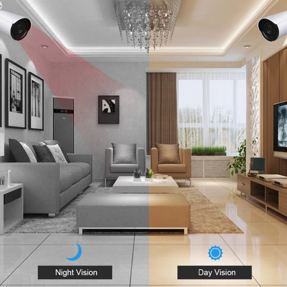Techage 1080 P 48 В POE IP Камера открытый Водонепроницаемый 2MP HD P2P ONVIF 6 шт. ИК светодио дный