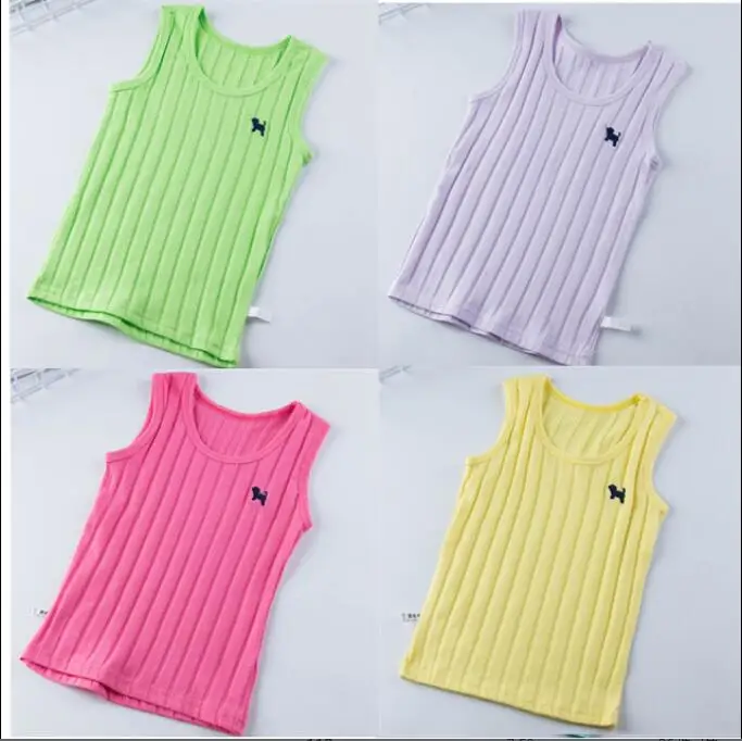 

kids girls undershirts cotton Lycra O-NECK candy base color bottoming flower SOFT Close-fitting girls Wild clothes shirt