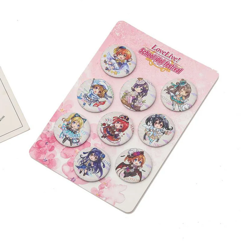 

8pcs/set Kawaii Anime LoveLive Cosplay Badge Pins Collection Badges for Backpack Clothes toys gift