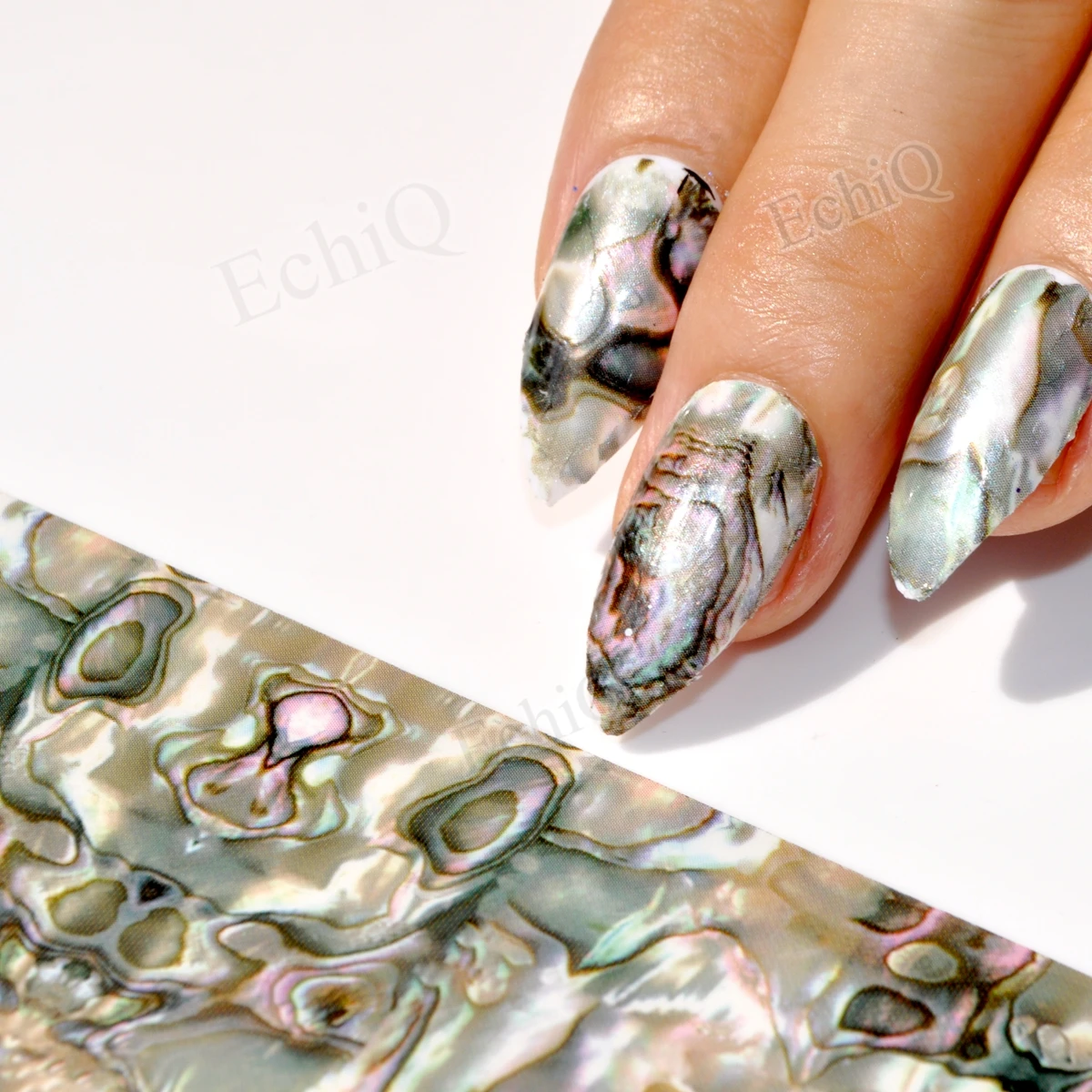 Голографическая ногтей Стикеры градиент Мрамор узор наклейки для ногтей Фольга для ногтей, инструменты для маникюра, Красота должны 100 см GL43