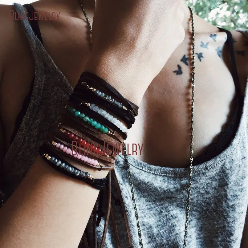 20181005-BM18601-stone bracelet leather bracelet minimal leather wrap bracelet coachella bracelet_1