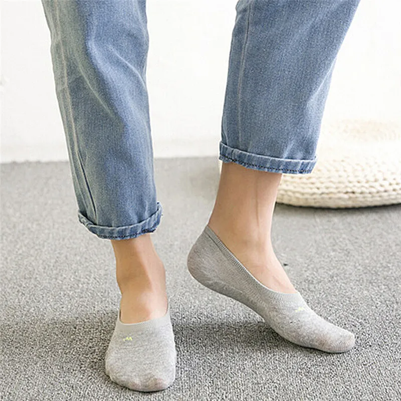 1 Pair Fashion Unisex Boat Non-Slip Invisible No Show Nonslip Liner Low Cut Soft Breathable Cotton Short Socks 3 Colours