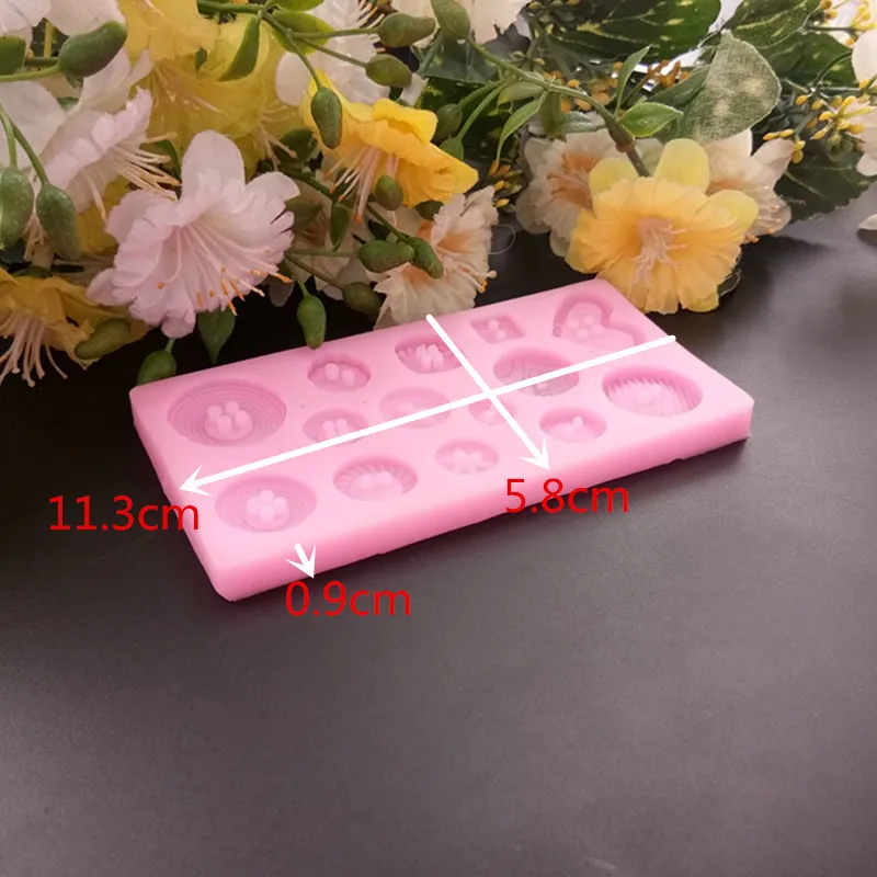 Симпатичные 3D формы кнопки силиконовые DIY Кнопка форма для шоколада помадки