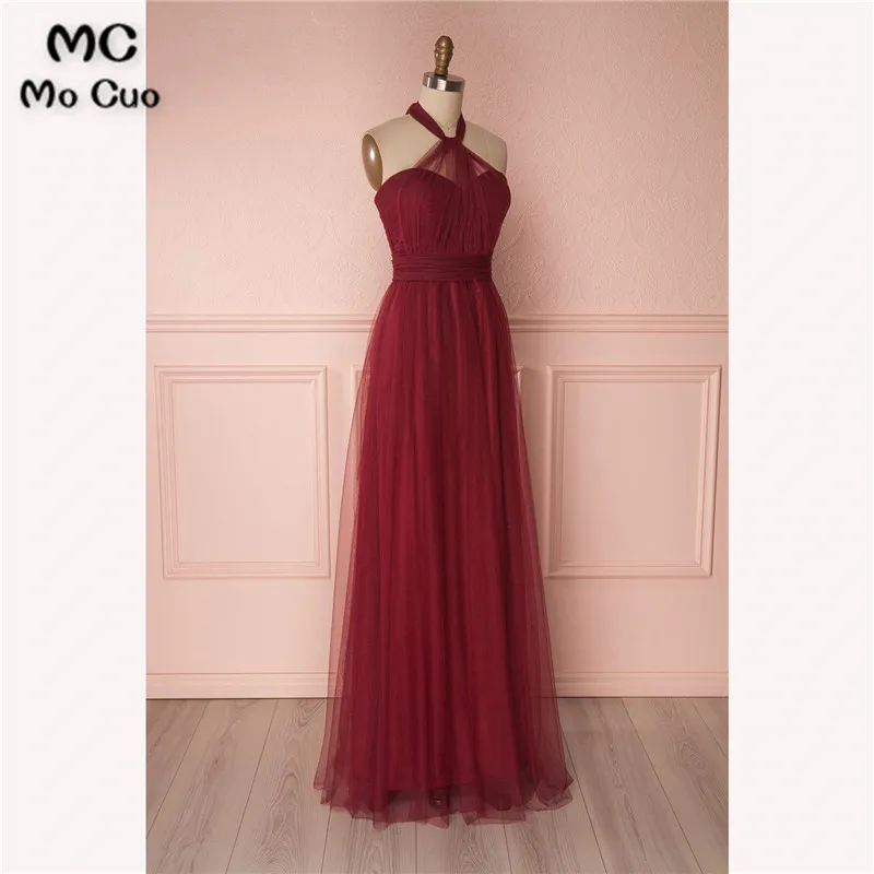 BURGUNDY TULLE SWEETHEART LONG PROM DRESS, BURGUNDY EVENING DRESS34