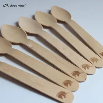 

25 Unicorn Theme Party Wooden Spoons Unicorn Party Utensils Custom Cutlery- Timber Cutlery Personalised your cutlery 10 12 16cm