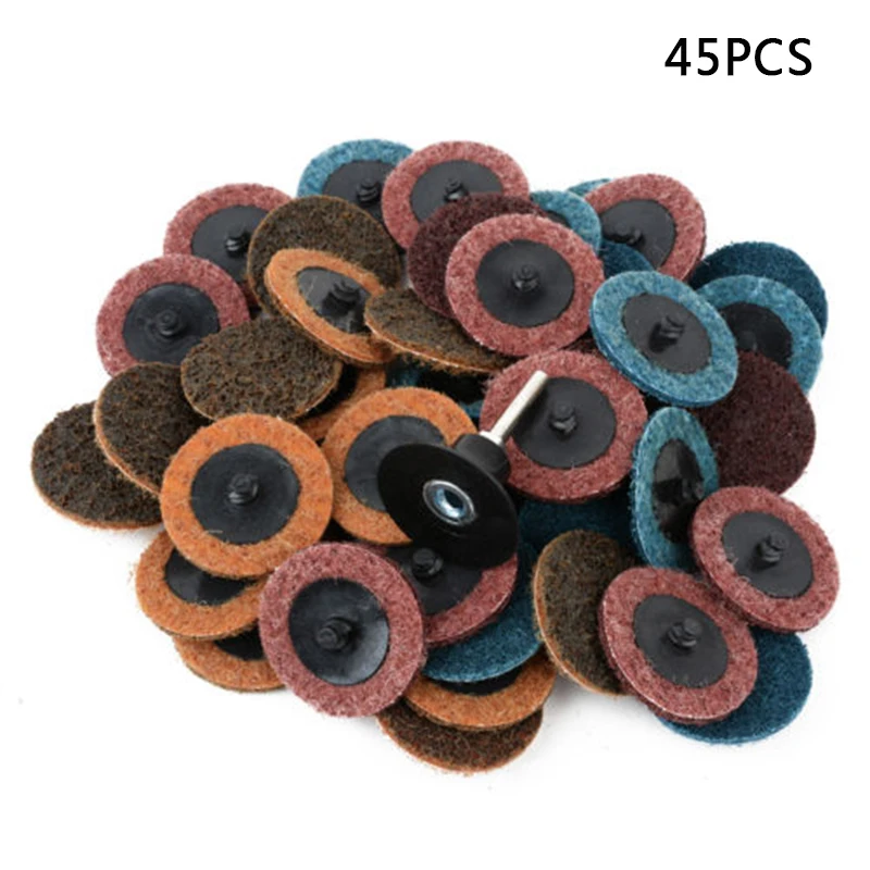 

Hot 45*Medium Roloc Roll Lock 2 Surface Sanding Disc Coarse Disk With Mandrel Z