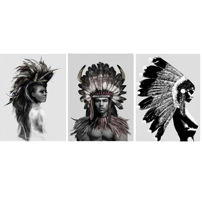 

YUMEART Indians Diamond Painting Cross Stitch Kits Full Diamond Embroidery Diamond Mosaic Home Decor American Natives Indian