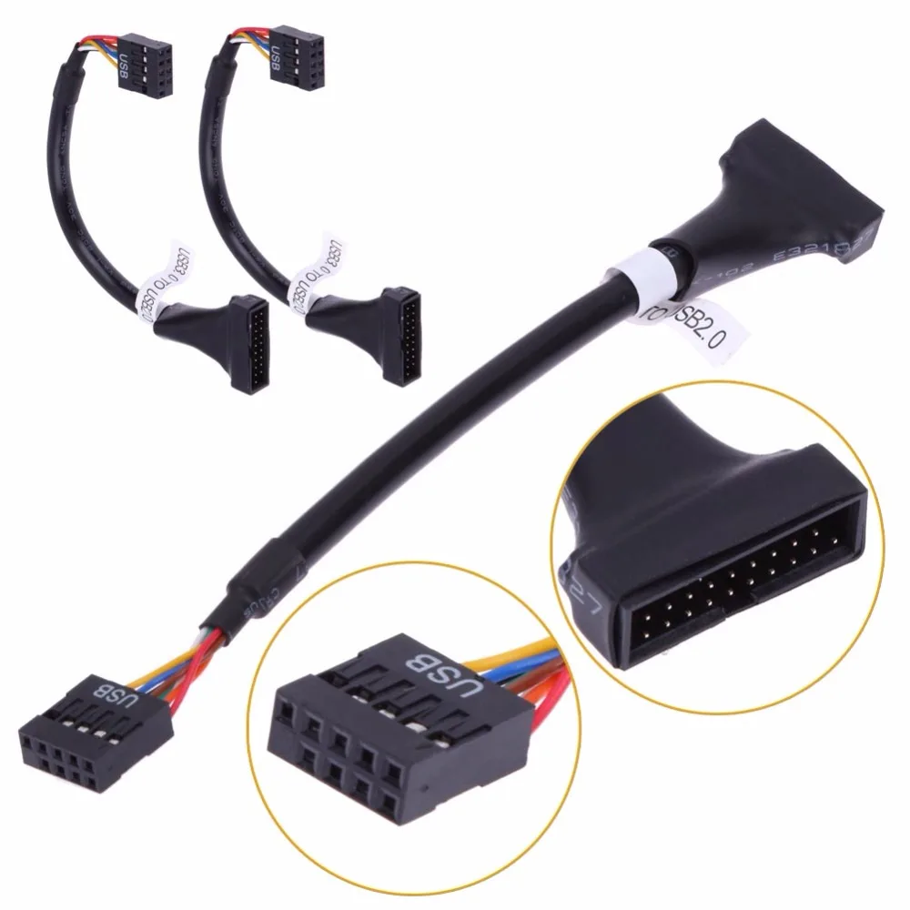 USB 3 0 20 штыревой разъем типа папа к 2 9 контактный материнская плата Женский