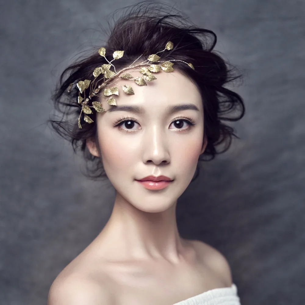 

Fashion Baroque Headdress Rose Gold Metal Greek Leaf Headpiece Hairband For Women Girls Wedding Bridal Tiara Hair Accessories