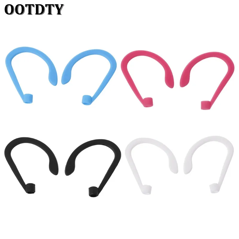 

OOTDTY 1 Pair Earhook Holder For Apple AirPods Strap Silicone Sports Anti-lost Ear Hook