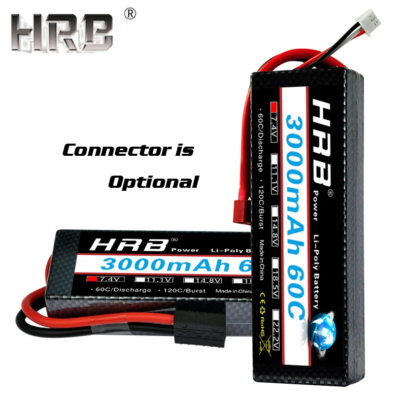 

HRB 2S 7.4V 3000mAh Lipo Battery TRX T Deans 60C XT60 EC5 XT90 Hard Case RC Parts For Traxxas Off-Road 4WD Cars Airplane Truck