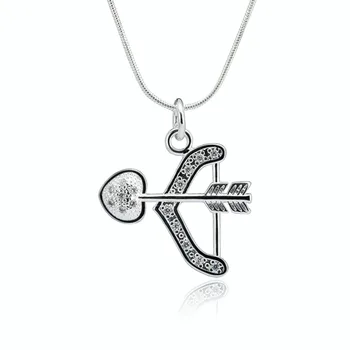 

Hermosa Cupid's Arrow Pendant Snake Chain Necklace 18'' Wholesale Women Choker Necklaces XL000803 Pretty Girls Gift