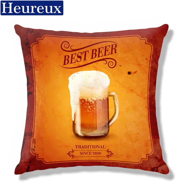 Beer theme Cushion cover european style pillow case 45*45 thick pillow
