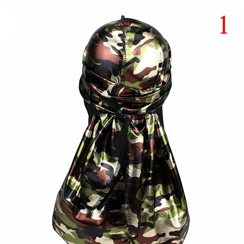 Seide Durag Satin Männer Durags Perücke Bandana Pirate Hut Bandeau Cheveux Frauen Kopf Wrap Elastische Stirnband